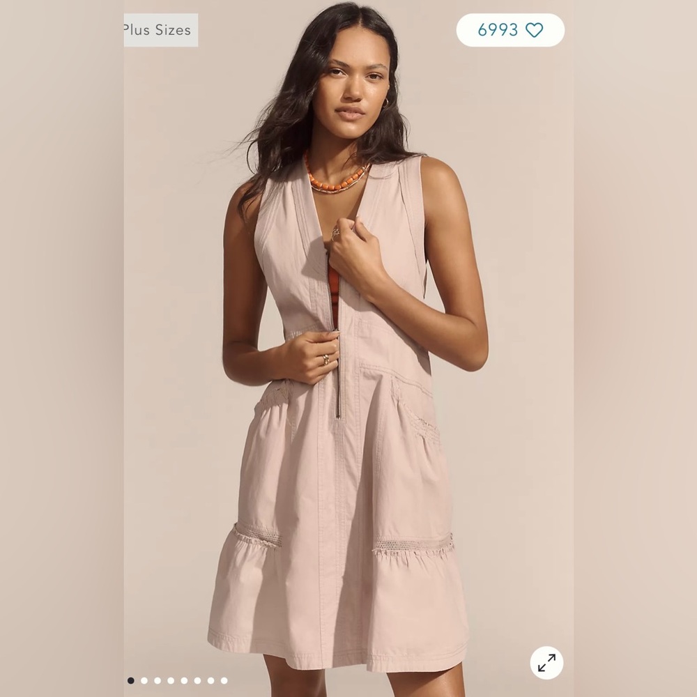 Daily Practice/Anthropologie Trek Utility Mini Dress in Muted Rose Size L. NWT
